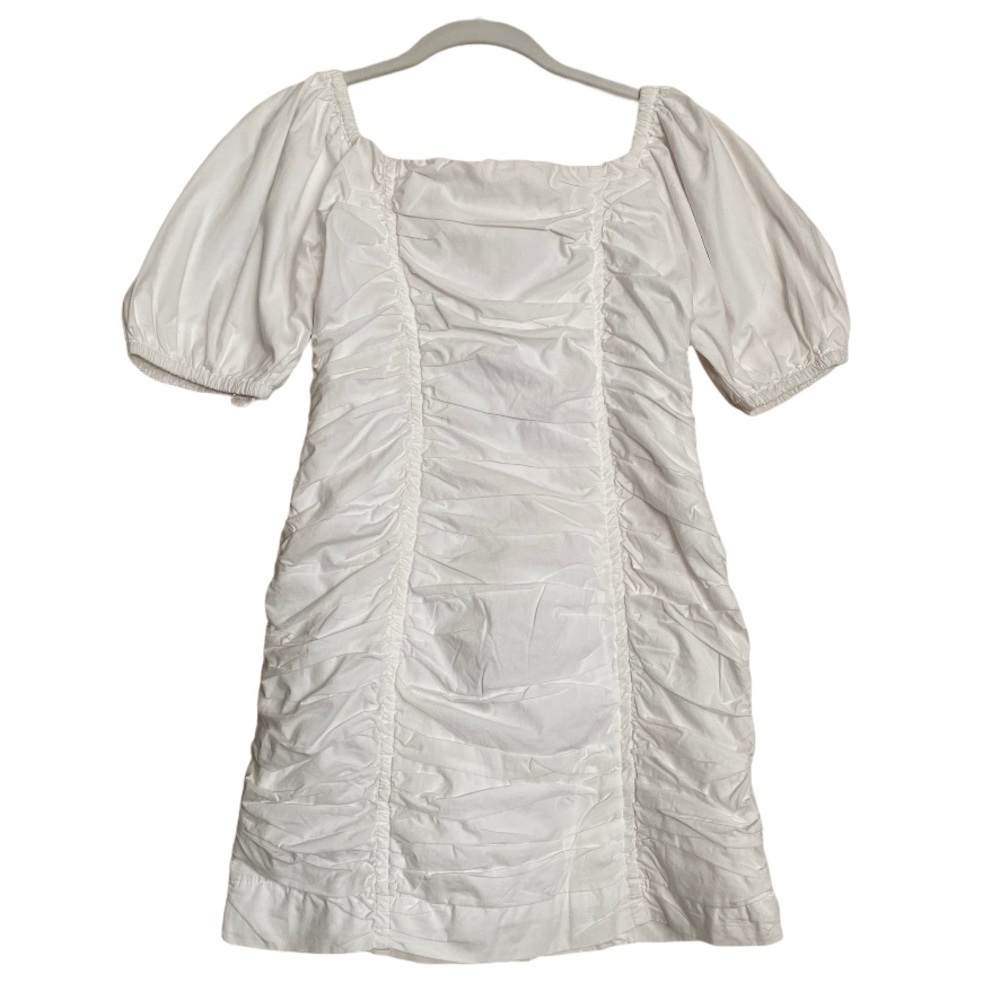 Urban Outfitters White Puff sleeve ruched dress 2